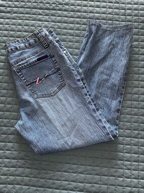 Zana Di Womens Jeans Blue Straight Mid Rise Y2K Medium Wash Size 7 - (D0226A)